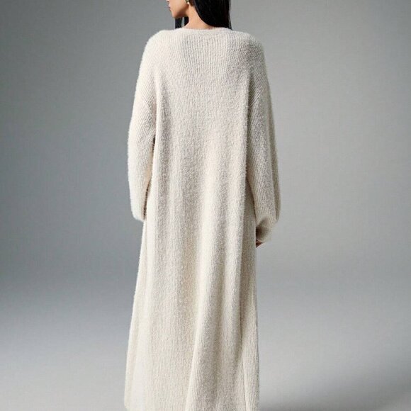 Apricot Preppy Women's Plush Extra Long Cardigan - Picture 3 of 5